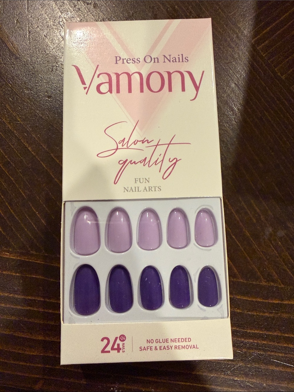 Lavender Press-On Nails – 24 Pack